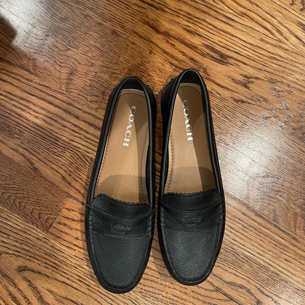 Coach Odette Black Leather Loafers NWOT
